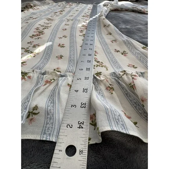 Reformation Women's Doutzen Dress 6 Ivory Surrey Floral Print Ruffle Hem Spring - Picture 10 of 10